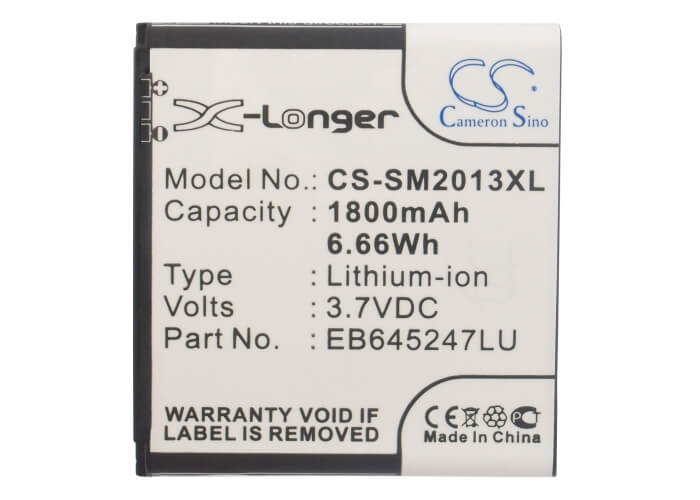 3.7V, 1800mAh, Li-ion Battery fits Samsung, Gt-b9388, Sch-w2013, 6.66Wh
