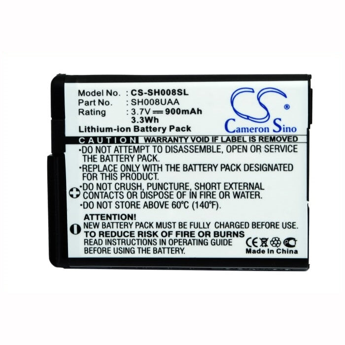 3.7V, 900mAh, Li-ion Battery fits Sharp, Aquos Shot Sh008, Sh008, 3.33Wh