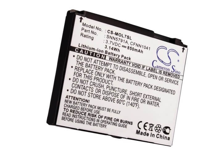 3.7V, 850mAh, Li-ion Battery fits Motorola, C257, C261, 3.145Wh
