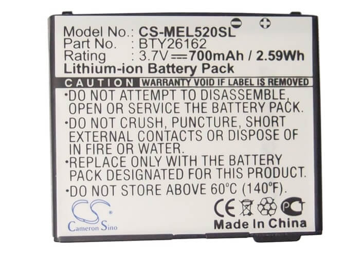 3.7V, 700mAh, Li-ion Battery fits Emporia, Elson El520, 2.59Wh