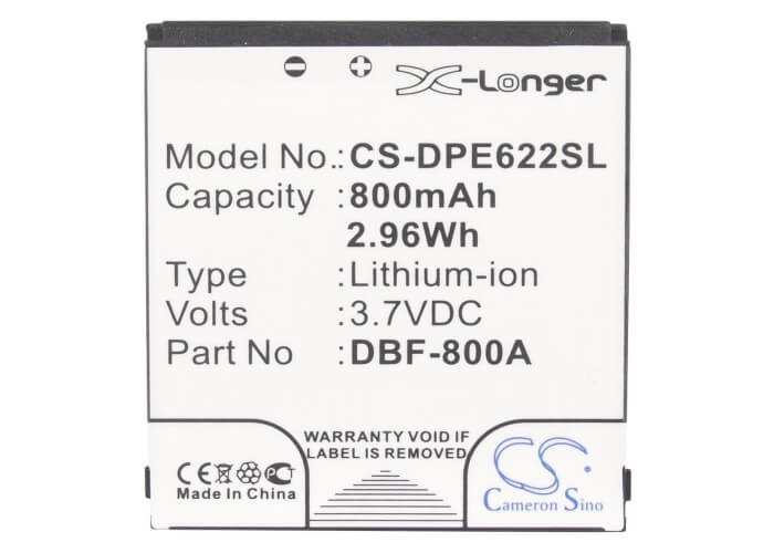 3.7V, 800mAh, Li-ion Battery fits Doro, 1362, 2314, 2.96Wh