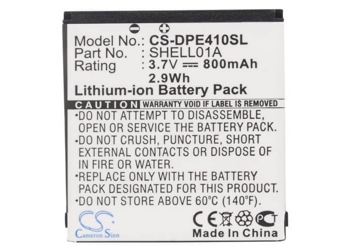 3.7V, 800mAh, Li-ion Battery fits Doro, Phoneeasy 409, Phoneeasy 409gsm, 2.96Wh