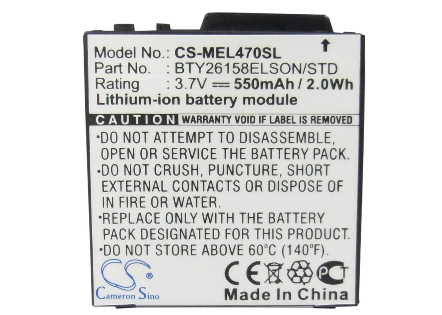 3.7V, 550mAh, Li-ion Battery fits Emporia, Elson El380, Elson El399, 2.035Wh