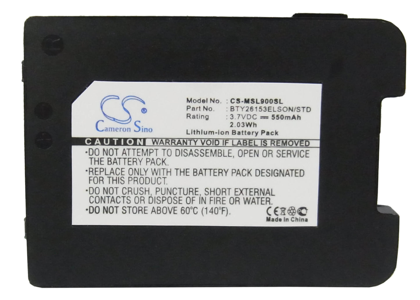 3.7V, 550mAh, Li-ion Battery fits Emporia, Elson Sl900, Elson Sl900a, 2.035Wh