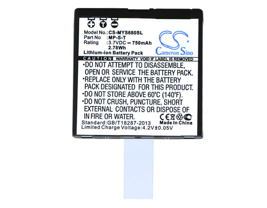 3.7V, 750mAh, Li-ion Battery fits Myphone, 6600, 6600 Free, 2.775Wh