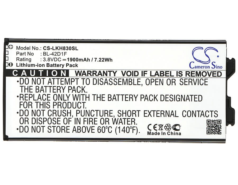 3.8V, 1900mAh, Li-ion Battery fits Lg, As992, G5, 7.22Wh