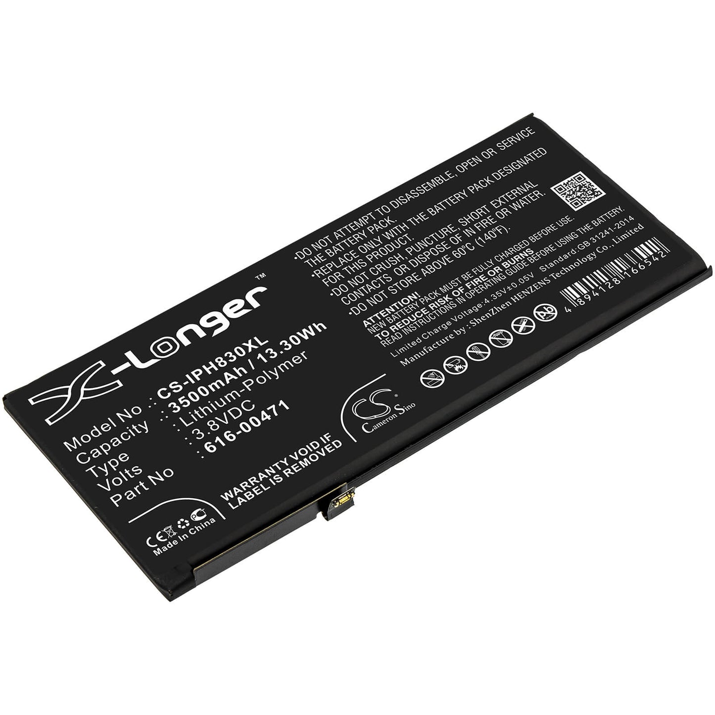 3.8V, 3500mAh, Li-Polymer Battery fits Apple, A1984, A2105, 13.3Wh