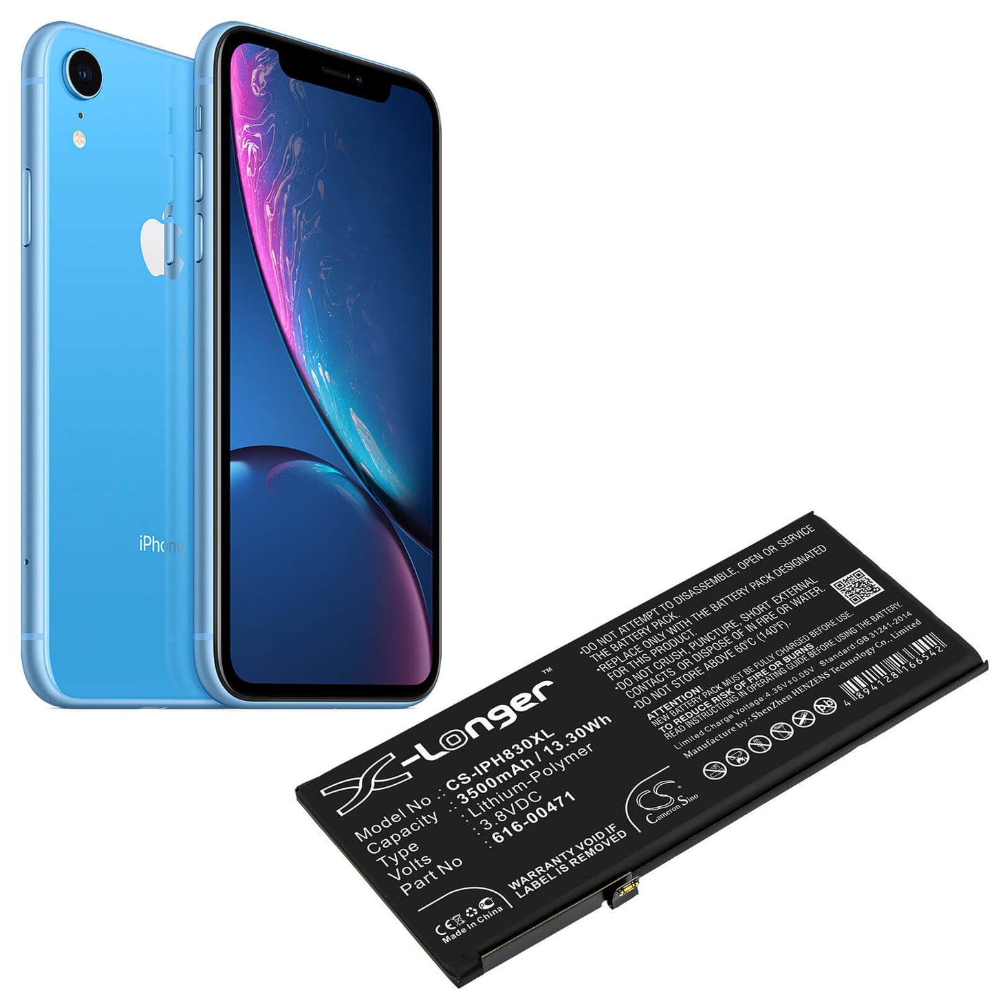 3.8V, 3500mAh, Li-Polymer Battery fits Apple, A1984, A2105, 13.3Wh