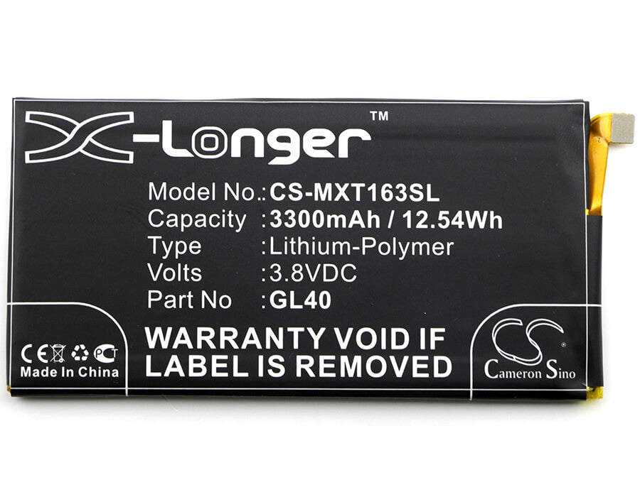 3.8V, 3300mAh, Li-Polymer Battery fits Motorola, Moto Z Play, Moto Z Play Droid, 12.54Wh