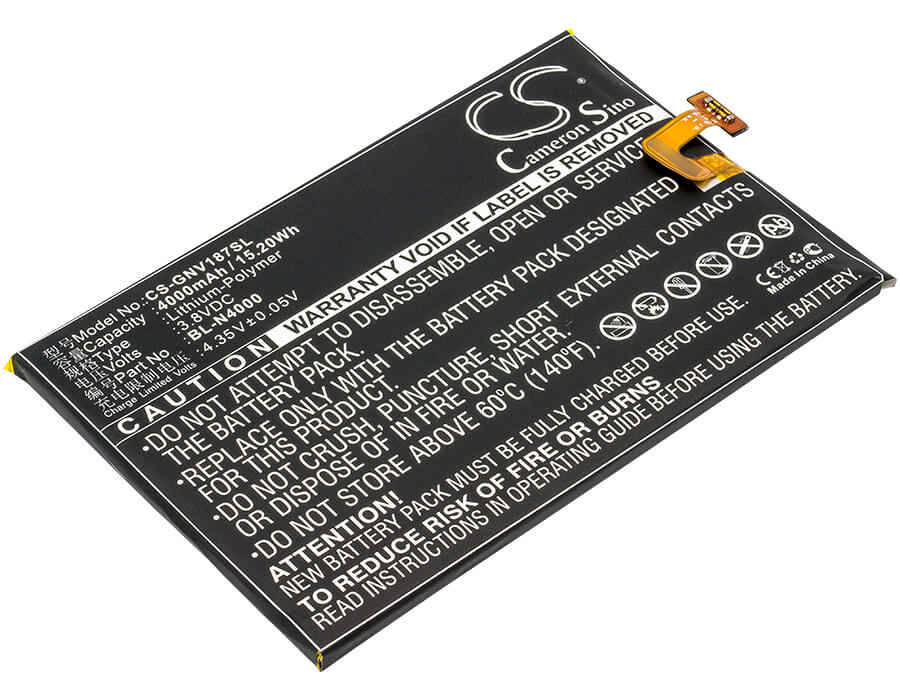 3.8V, 4000mAh, Li-Polymer Battery fits Gionee, Gn5001, Gn5001l, 15.2Wh