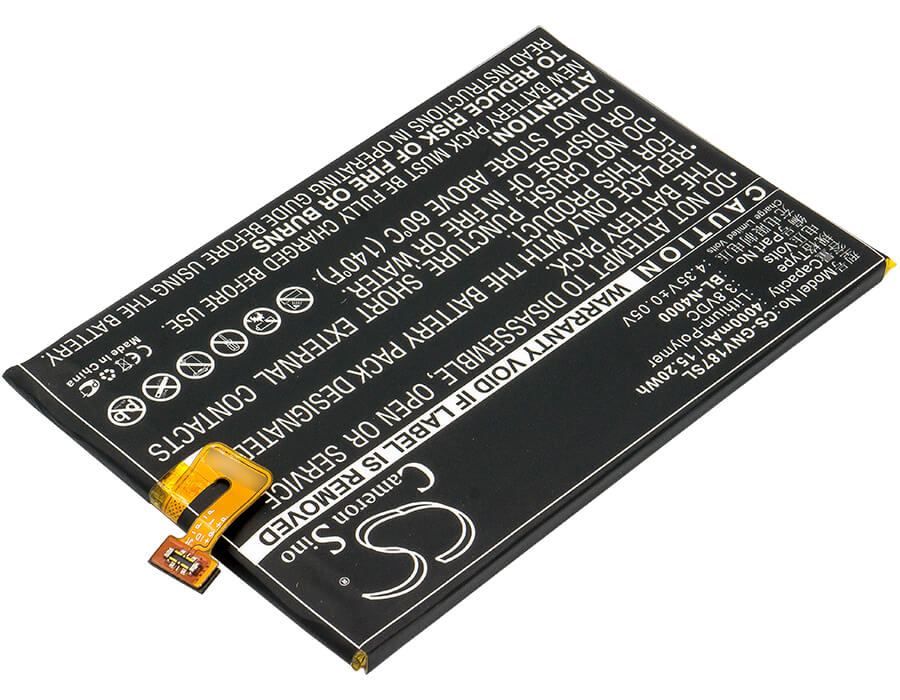 3.8V, 4000mAh, Li-Polymer Battery fits Gionee, Gn5001, Gn5001l, 15.2Wh
