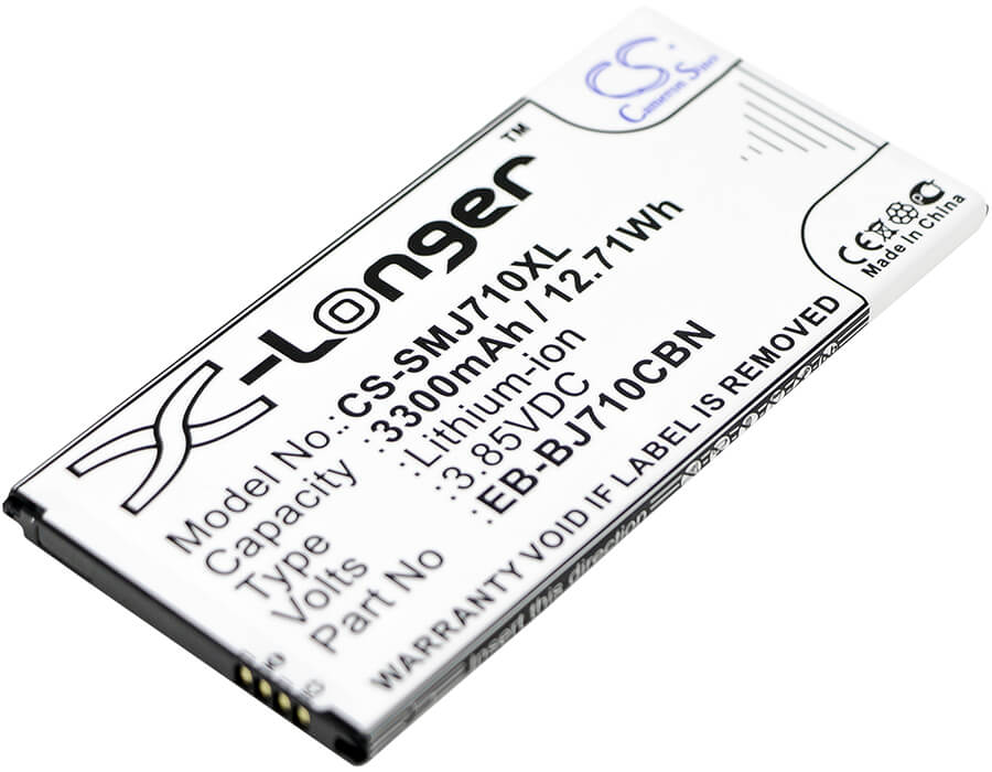 3.85V, 3300mAh, Li-ion Battery fits Samsung, Galaxy J7 2016, Galaxy J7 6 Duos Td-lte, 12.705Wh