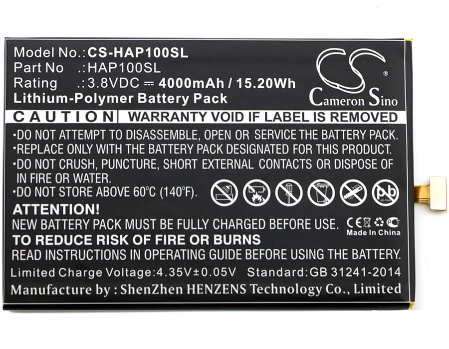 3.8V, 4000mAh, Li-Polymer Battery fits Highscreen, Power Ice, 15.2Wh