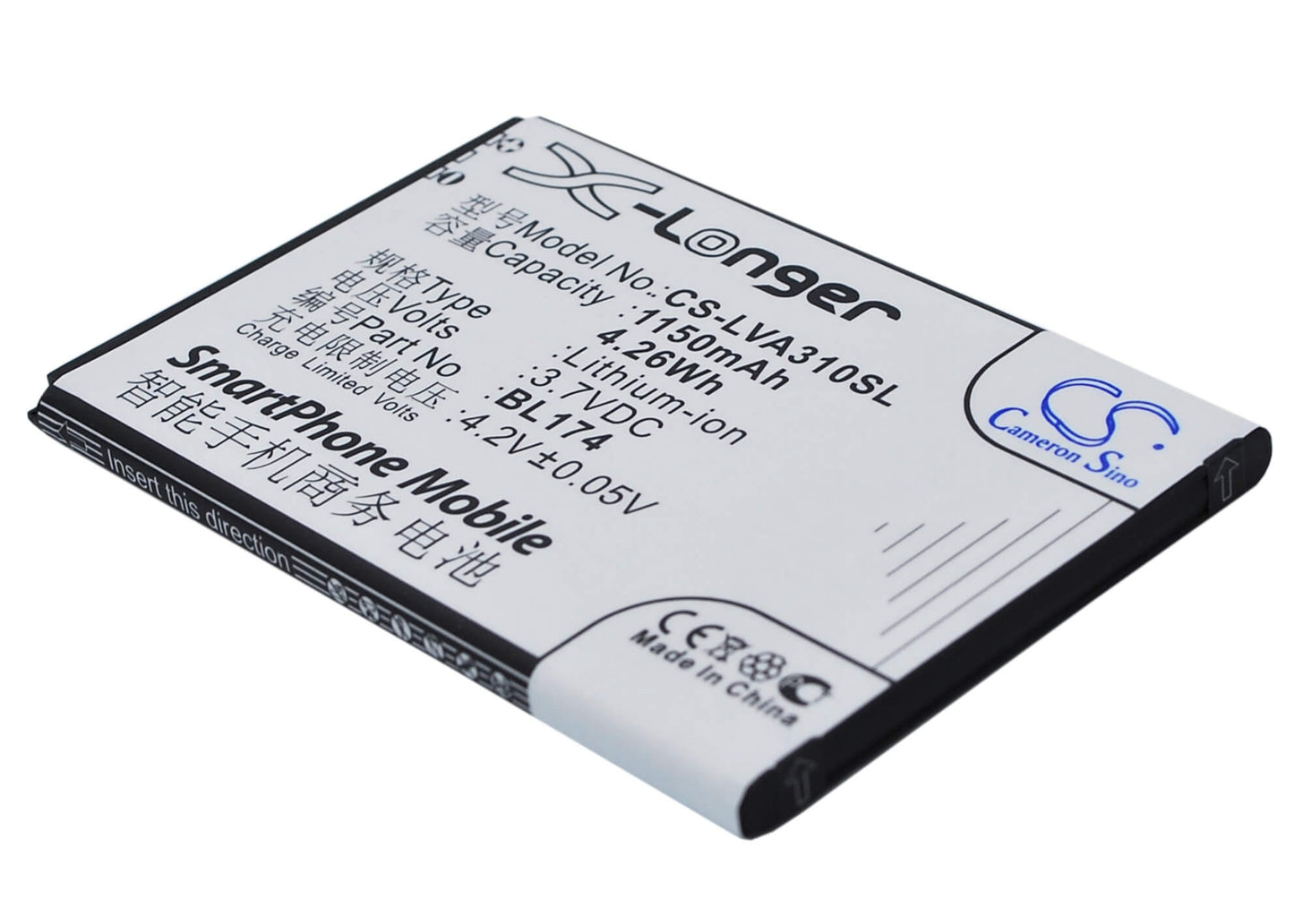 3.7V, 1150mAh, Li-ion Battery fits Lenovo, A30t, 4.255Wh