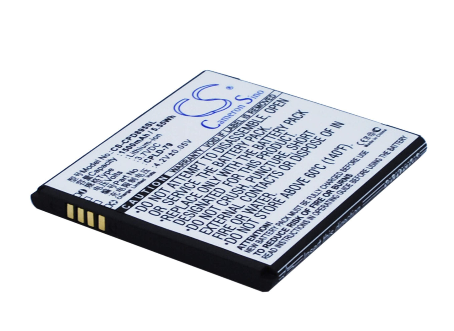 3.7V, 1500mAh, Li-ion Battery fits Coolpad, 8950, 5.55Wh