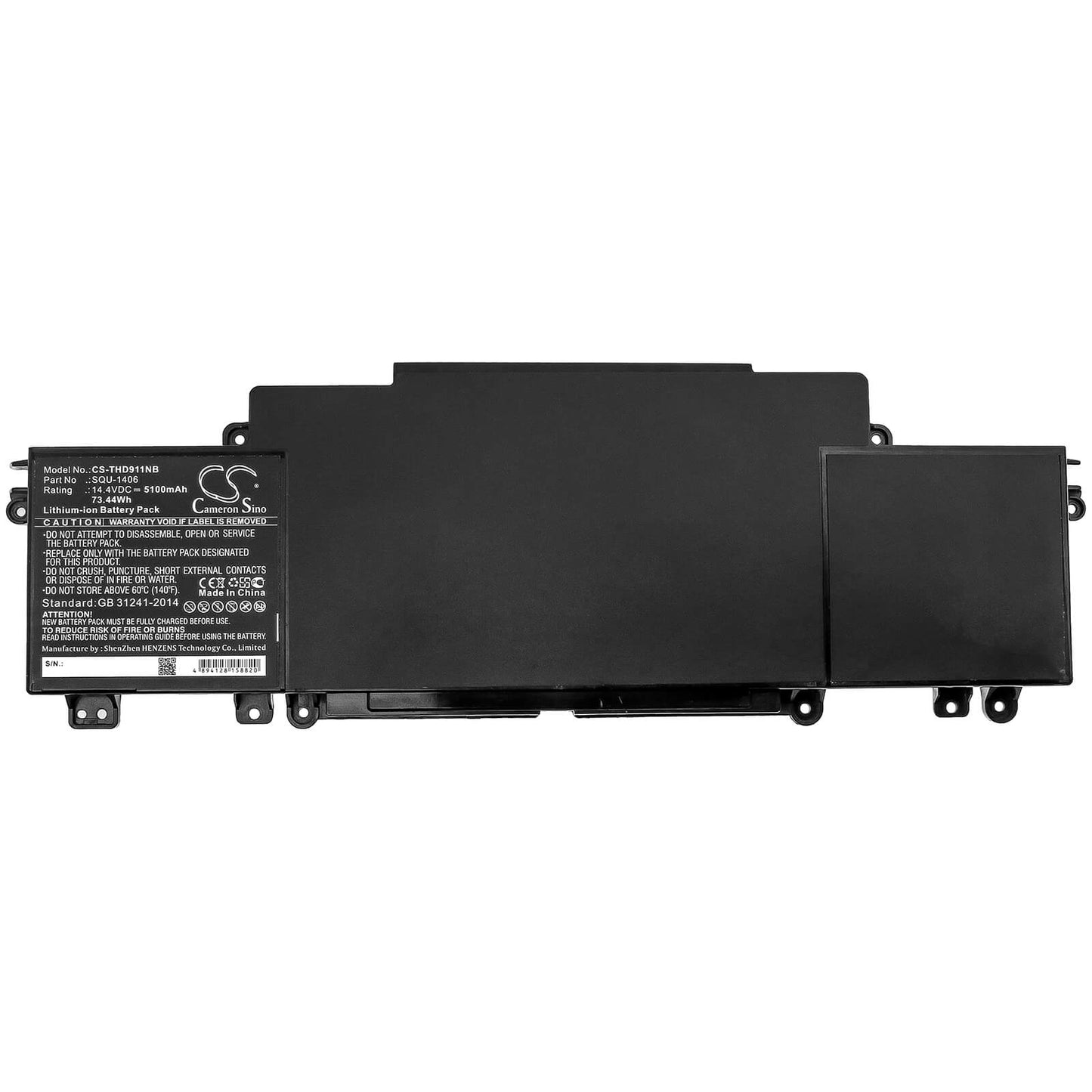 14.4V, 5100mAh, Li-ion Battery fits Thunderobot, 911 Turbo, 911-e1, 73.44Wh