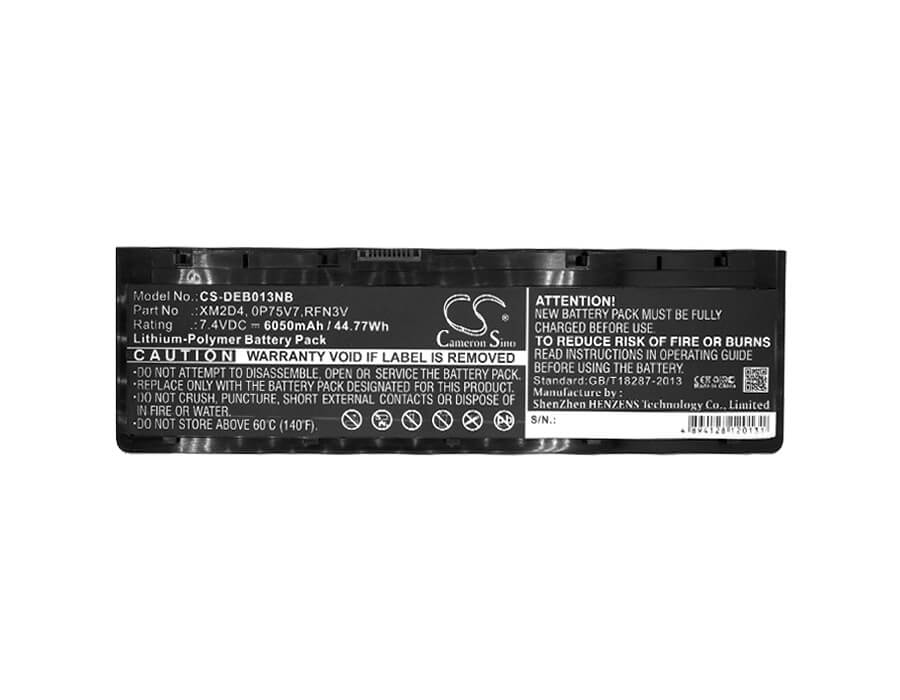 7.4V, 6050mAh, Li-Polymer Battery fits Dell, Blanco 2013, 44.77Wh
