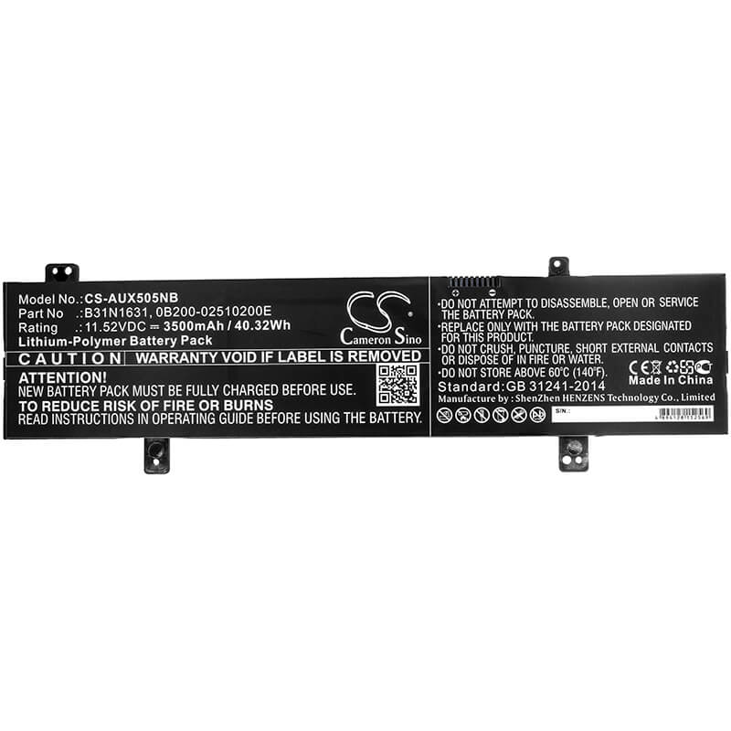 11.52V, 3500mAh, Li-Polymer Battery fits Asus, F505za, F505za-bq117t, 40.32Wh