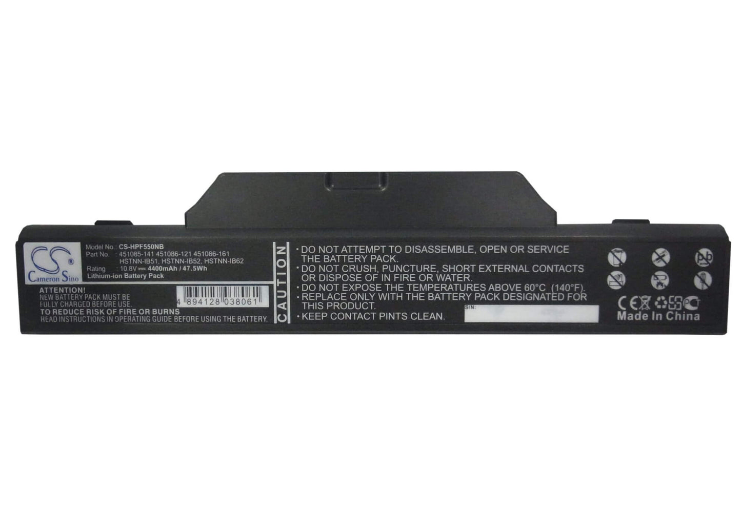 10.8V, 4400mAh, Li-ion Battery fits Hp, 550, Business Notebook 6720s, 47.52Wh