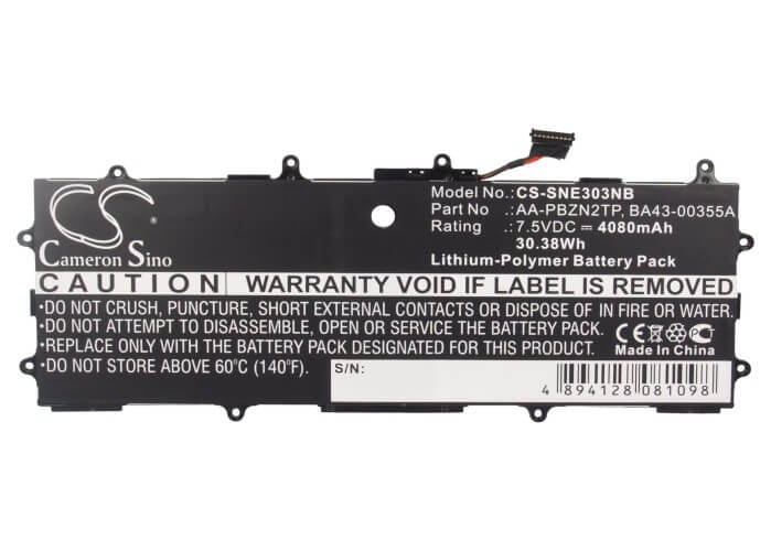 7.5V, 4080mAh, Li-Polymer Battery fits Samsung, 303c, 905s3g, 30.6Wh