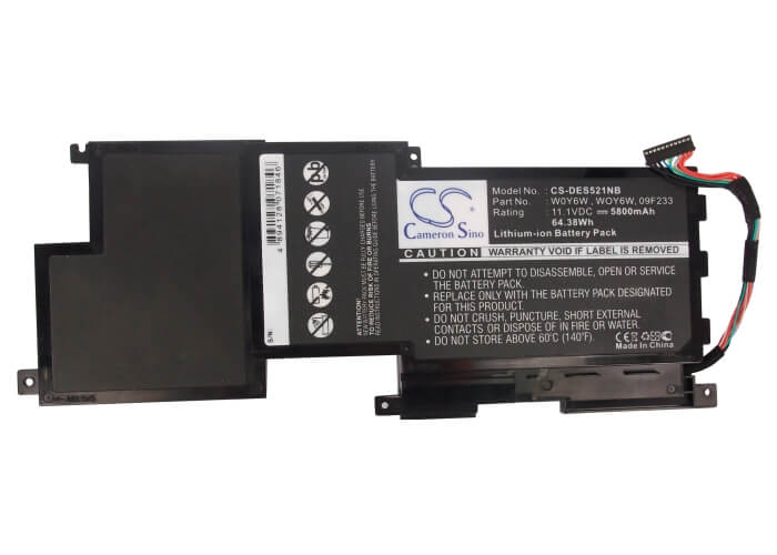 11.1V, 5800mAh, Li-Polymer Battery fits Dell, Xps 15 (l521x Mid 2012), Xps 15-l521x, 64.38Wh