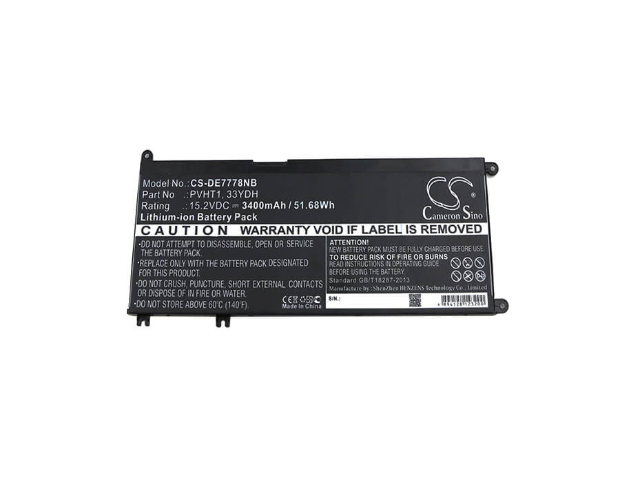 15.2V, 3400mAh, Li-ion Battery fits Dell, Dncwscb6106b, G3 15, 51.68Wh