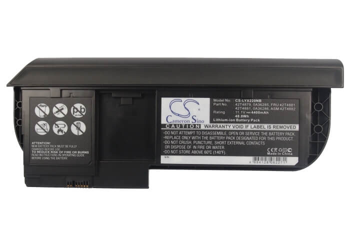 11.1V, 4400mAh, Li-ion Battery fits Lenovo, Thinkpad X220 Tablet, Thinkpad X220i, 48.84Wh