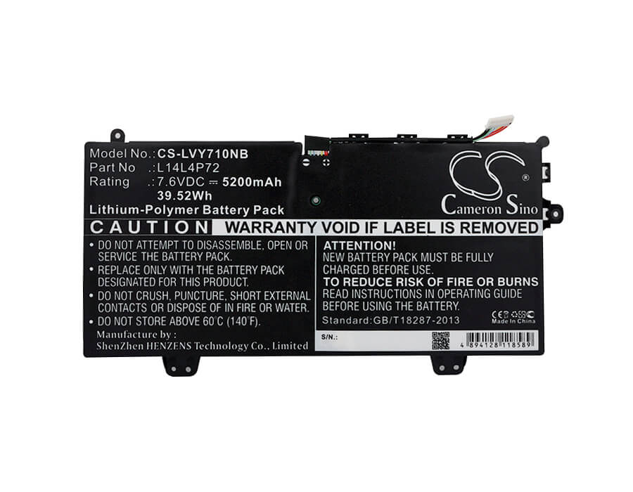 7.6V, 5200mAh, Li-Polymer Battery fits Lenovo, Yoga 3 11, Yoga 700, 39.52Wh