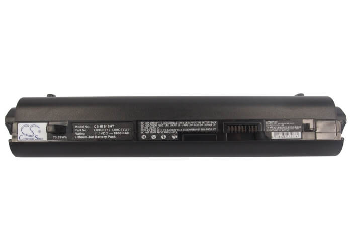 Black, 11.1V, 6600mAh, Li-ion Battery fits Lenovo, Ideapad S10-2, Ideapad S10-2 20027, 73.26Wh