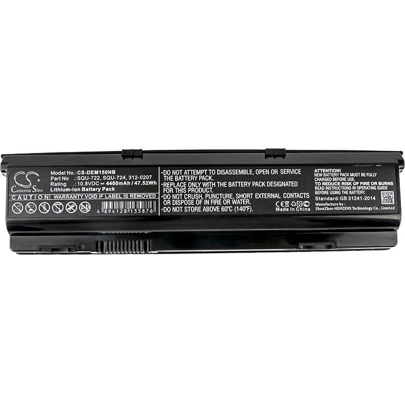 10.8V, 4400mAh, Li-ion Battery fits Dell, Alienware M15x, Alienware P08g, 47.52Wh