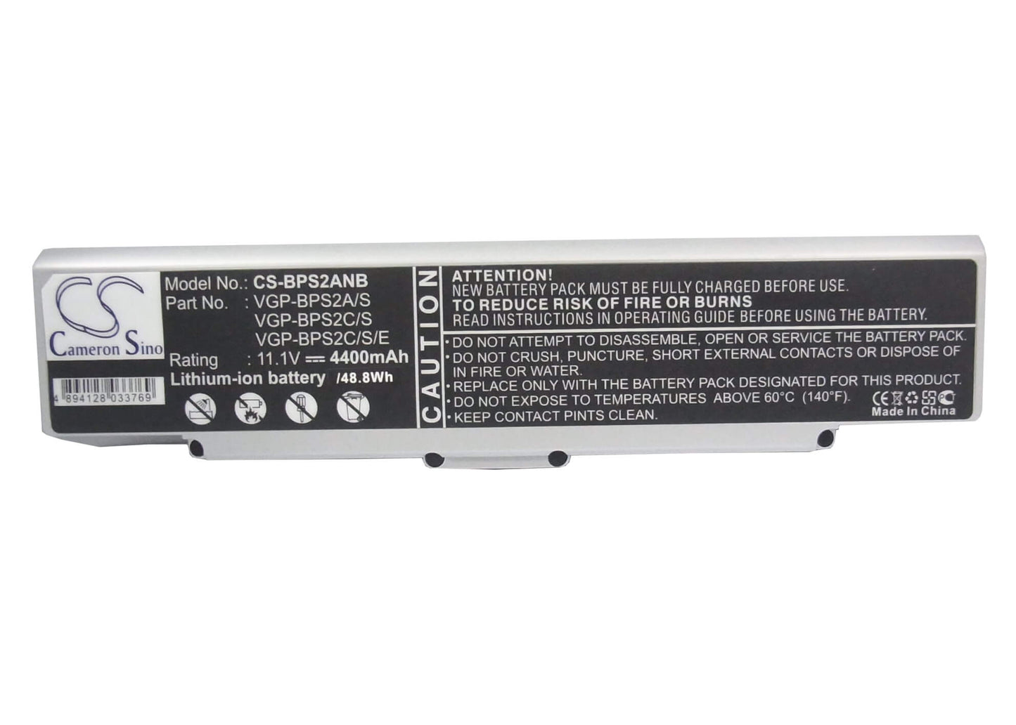 11.1V, 4400mAh, Li-ion Battery fits Sony, Vaio Vgc-la38g, Vaio Vgn-c140g/b, 48.84Wh