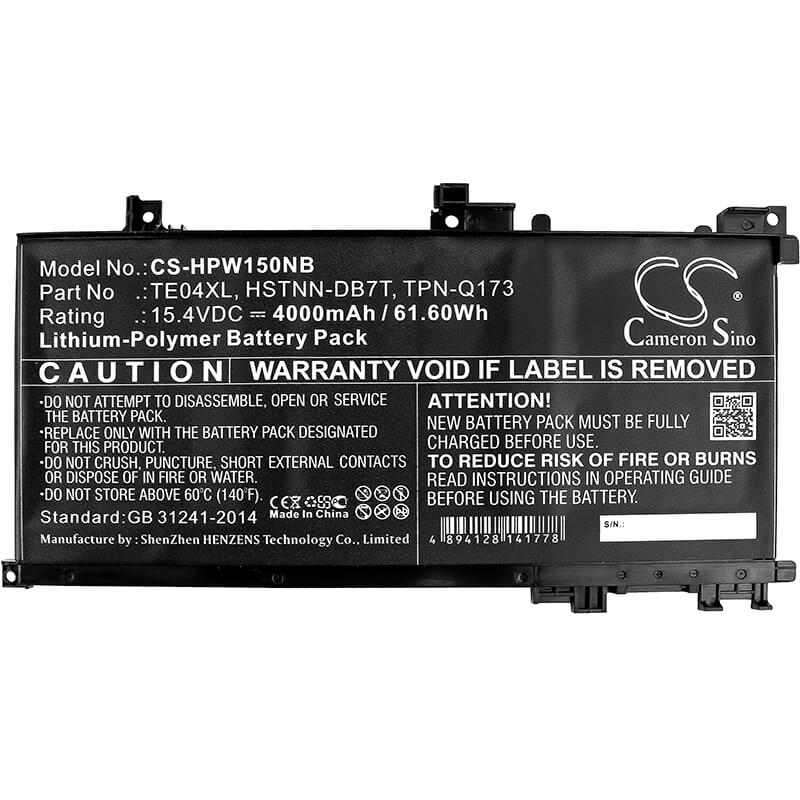 15.4V, 4000mAh, Li-Polymer Battery fits Hp, 905277-855, Omen 15 Ax201ur, 61.6Wh