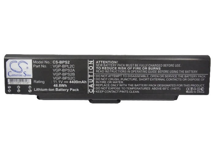 11.1V, 4400mAh, Li-ion Battery fits Sony, S49cp/ B, Vaio Pcg-6c1n, 48.84Wh