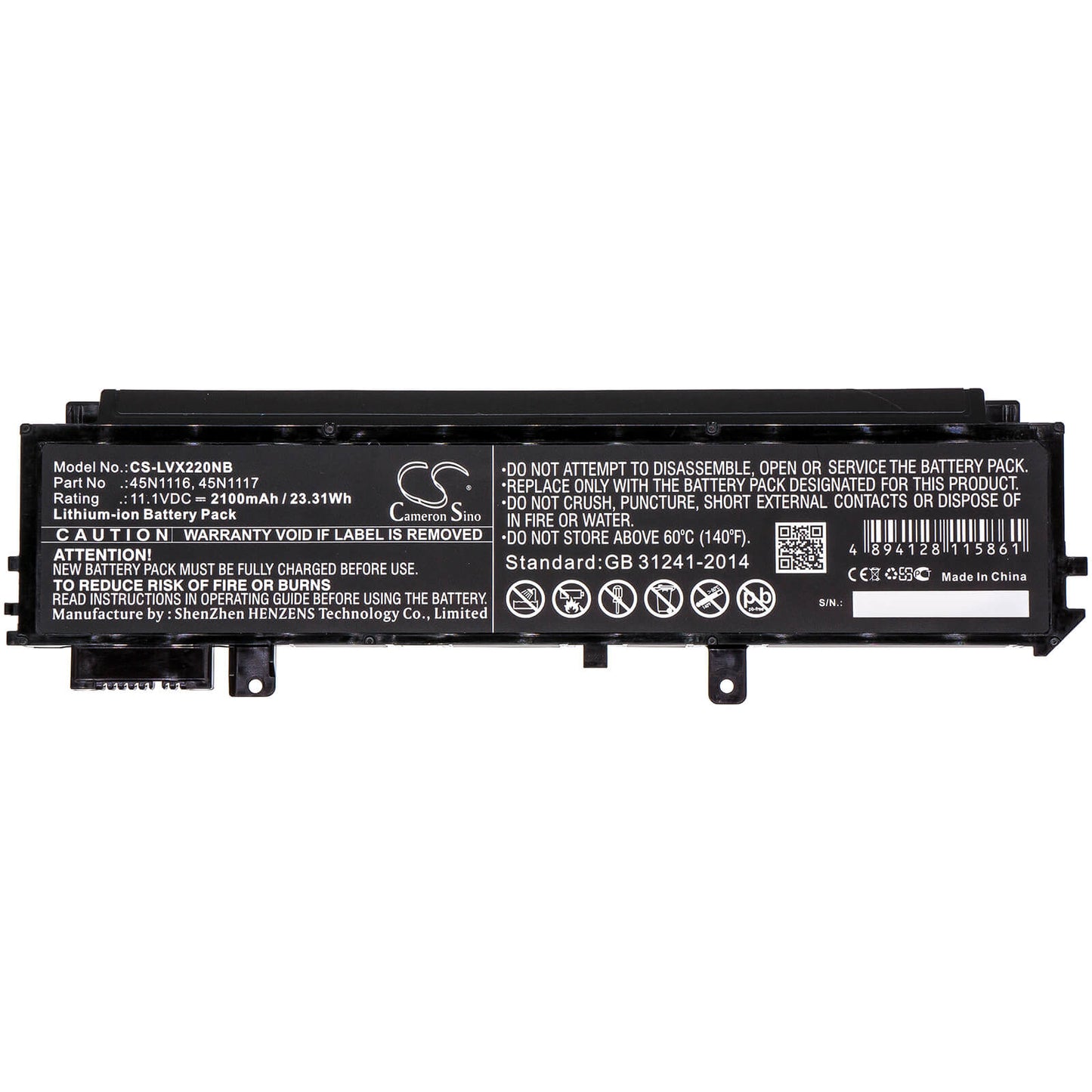 11.1V, 2100mAh, Li-ion Battery fits Lenovo, Thinkpad X230s Touchscreen Ult, Thinkpad X230s Ultrabook, 23.31Wh