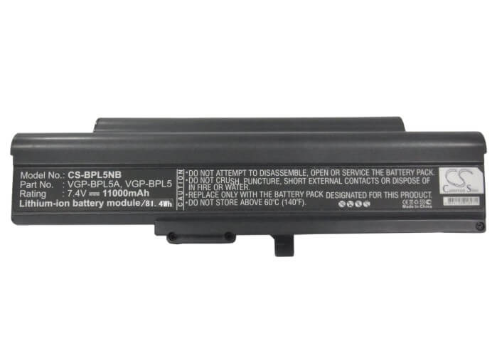 7.4V, 11000mAh, Li-ion Battery fits Sony, Vaio Vgn-tx15c/w, Vaio Vgn-tx16c, 81.4Wh