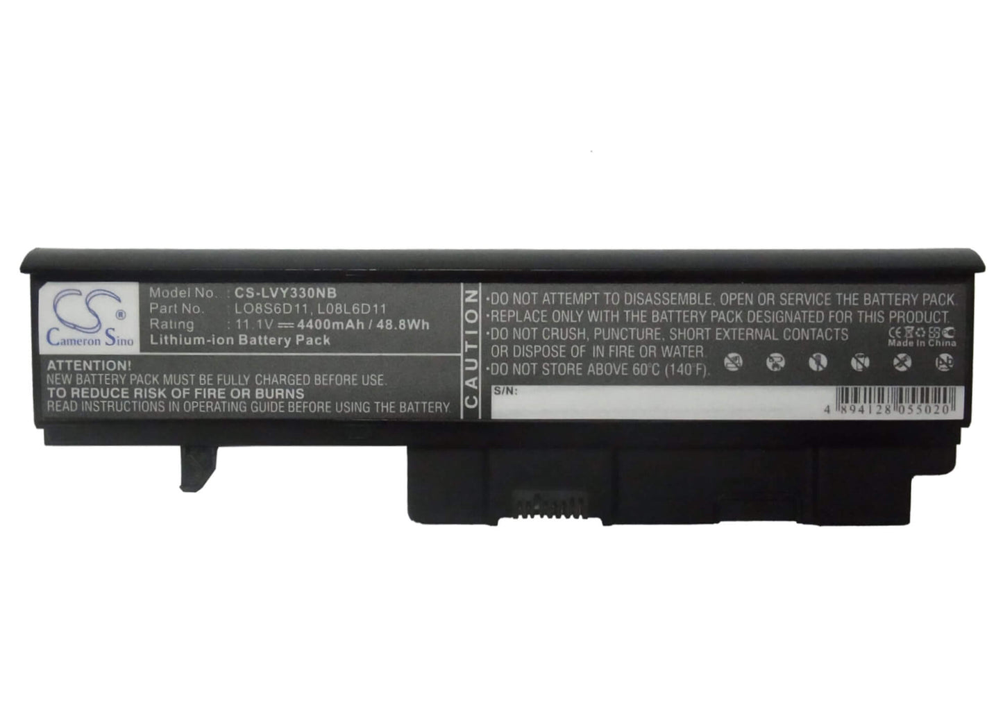 11.1V, 4400mAh, Li-ion Battery fits Lenovo, Ideapad Y330, Ideapad Y330-20002, 48.84Wh