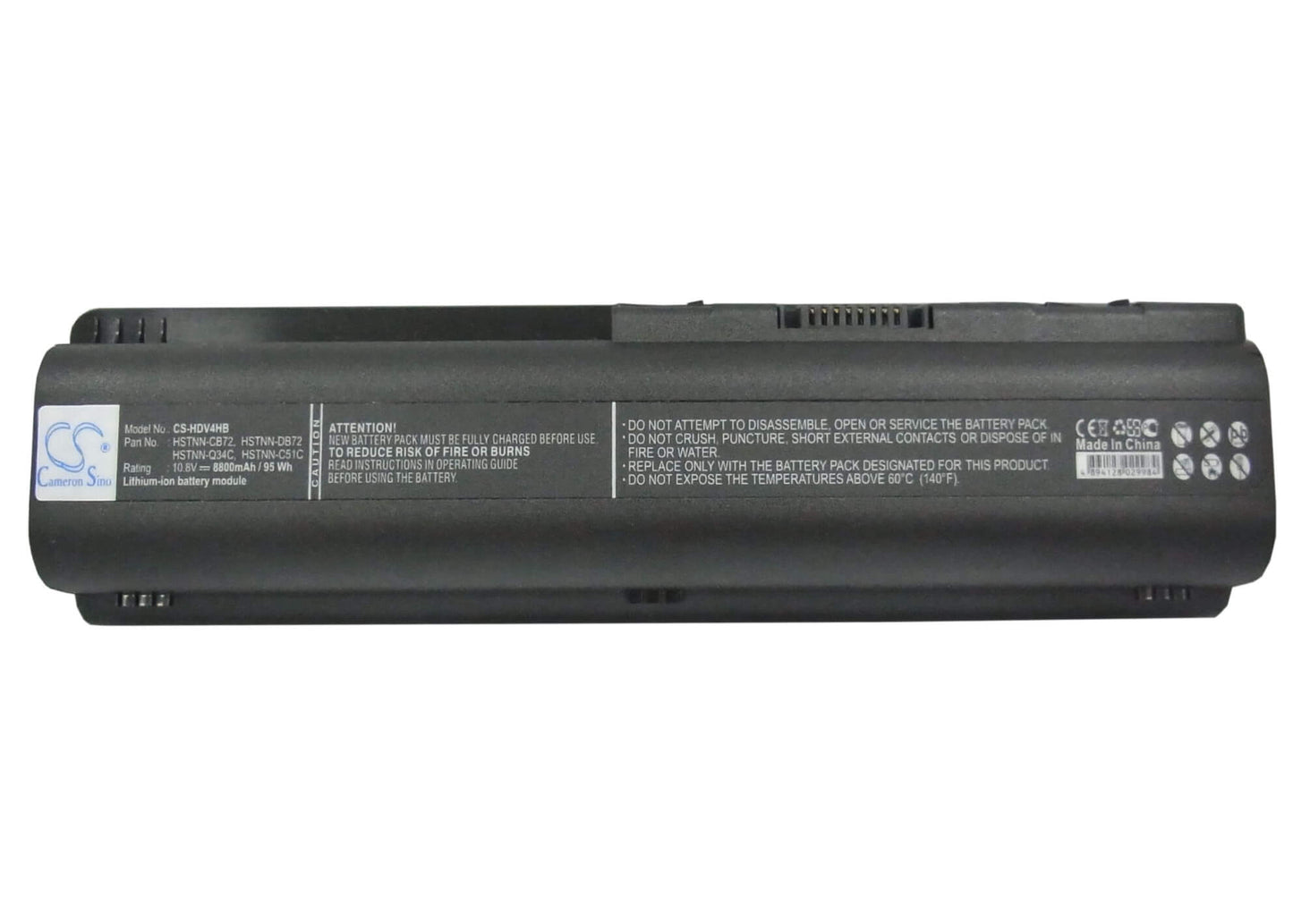 10.8V, 8800mAh, Li-ion Battery fits Hp, Dv5-1017tx, Dv5-1018tx, 95.04Wh