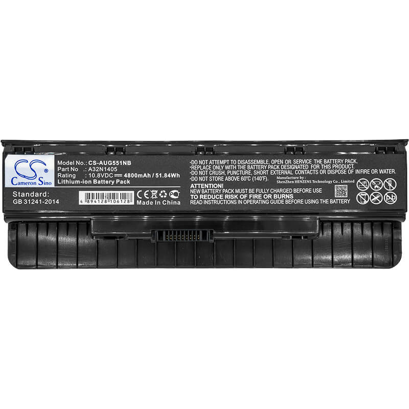 10.8V, 4800mAh, Li-ion Battery fits Asus, G551, G551j, 51.84Wh