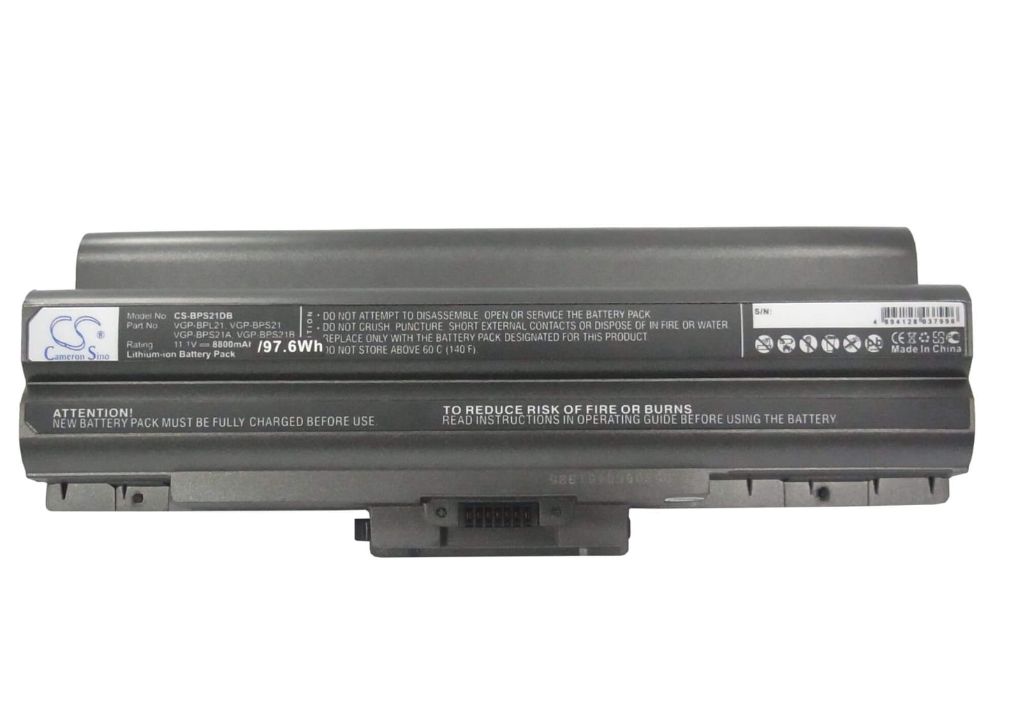 Black, 11.1V, 8800mAh, Li-ion Battery fits Sony, Aio Vpcf11jfx/b Vaio Vpcf11m1e, Pcg-81311l, 97.68Wh