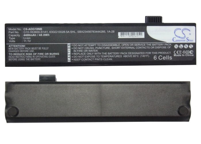 Black, 11.1V, 4400mAh, Li-ion Battery fits Advent, 4213, 48.84Wh
