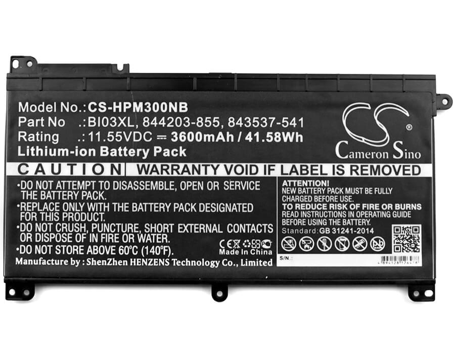 11.55V, 3600mAh, Li-ion Battery fits Hp, Pavilion 13-u013na, Pavilion M3-u, 41.58Wh