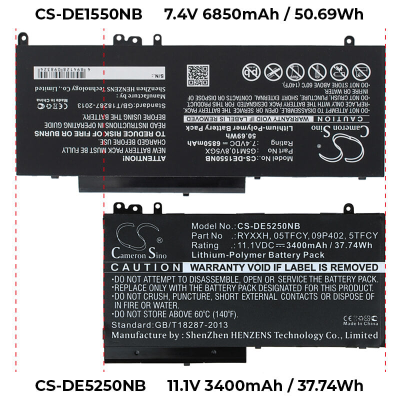 11.1V, 3400mAh, Li-Polymer Battery fits Dell, Latitude 12 5000, Latitude 12 E5250, 37.74Wh