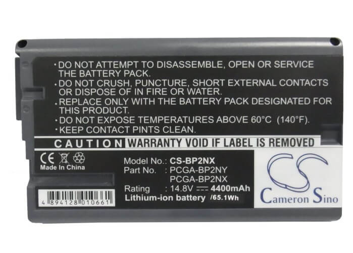 14.8V, 4400mAh, Li-ion Battery fits Sony, Vaio Pcg-23p, Vaio Pcg-fr130, 65.12Wh