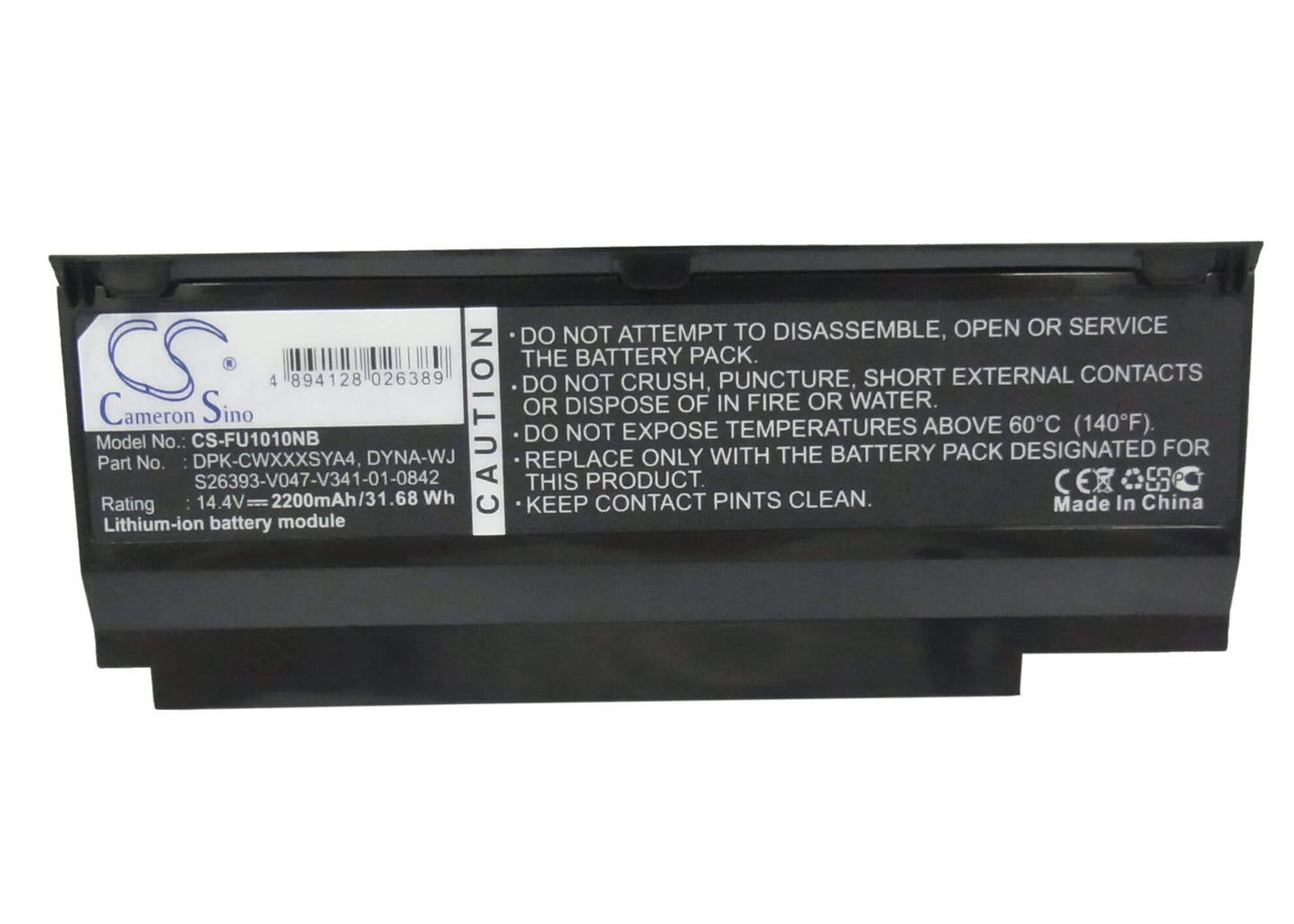 14.4V, 2200mAh, Li-ion Battery fits Fujitsu, Cwoao, Lifebook M1010, 31.68Wh