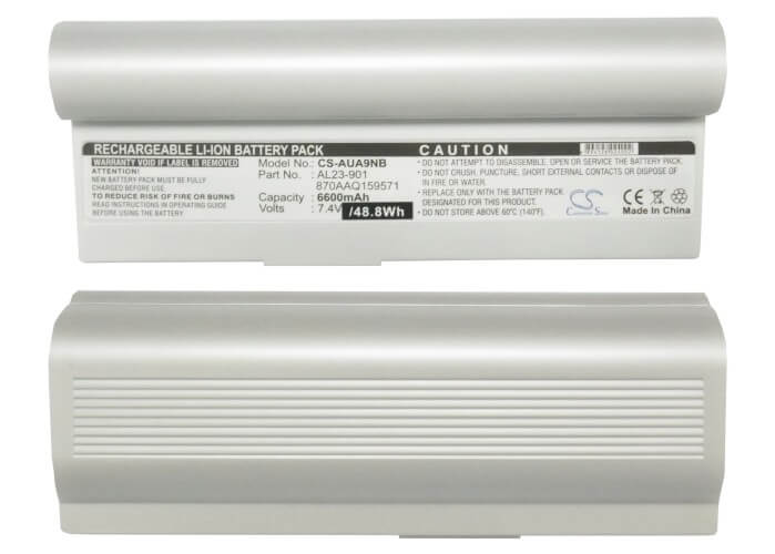 White, 7.4V, 6600mAh, Li-ion Battery fits Asus, Eee Pc 1000, Eee Pc 1000h, 48.84Wh