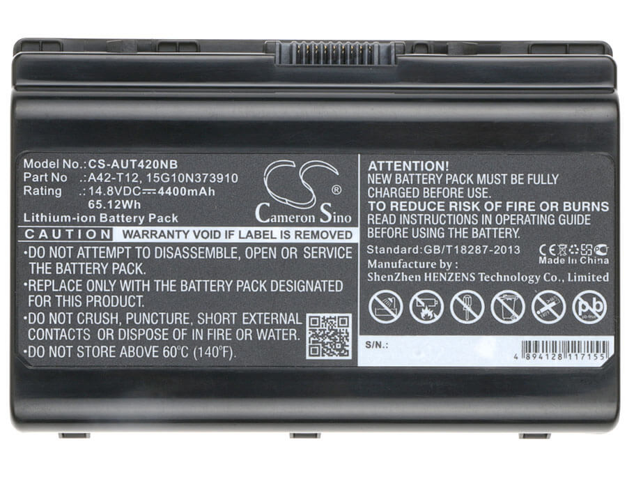 14.8V, 4400mAh, Li-ion Battery fits Asus, T12er, 65.12Wh