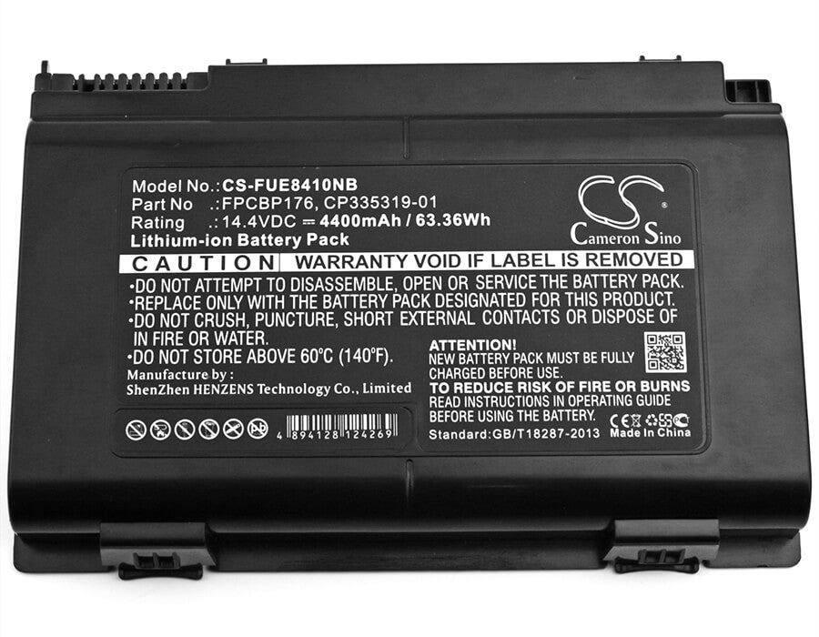 14.4V, 4400mAh, Li-ion Battery fits Fujitsu, Celsius H250, Celsius H700 Mobile Workstatio, 63.36Wh
