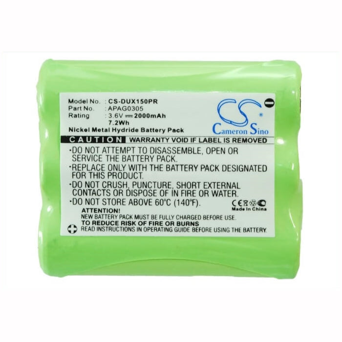 3.6V, 2000mAh, Ni-MH Battery fits Duracom, 48312, 9094, 7.2Wh