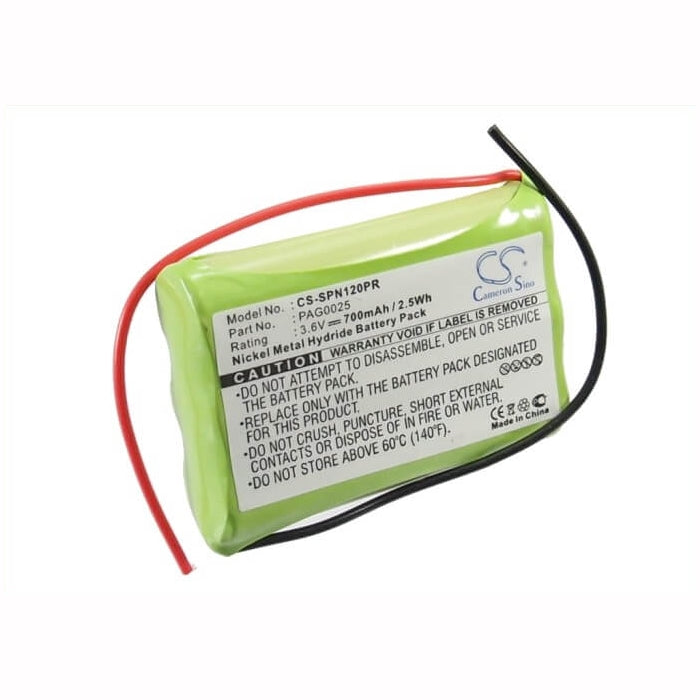 3.6V, 700mAh, Ni-MH Battery fits Signologies, 1200, Nt30aak, 2.52Wh