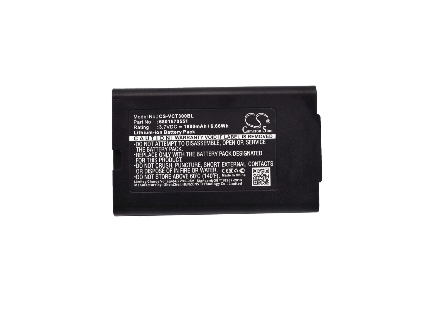 3.7V, 1800mAh, Li-ion Battery fits Vectron, B30, Mobilepro, 6.66Wh
